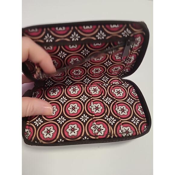 Vera Bradley All in One ID Wristlet in Imperial Toile 2009 Brown Cream Wallet - Picture 7 of 9
